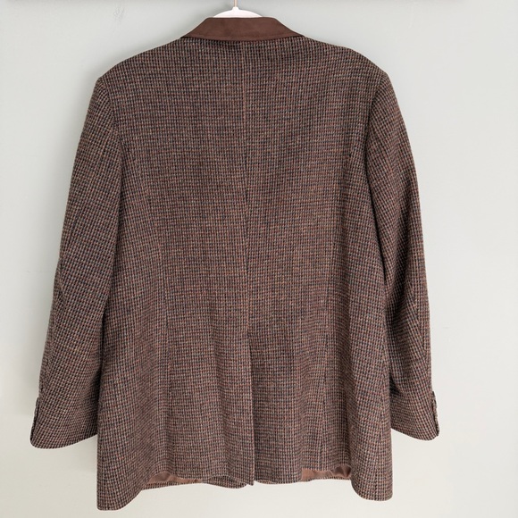 Vintage L.L. Bean 100% Wool USA Made Classic Brown Tweed Blazer Academia Preppy - Picture 9 of 16